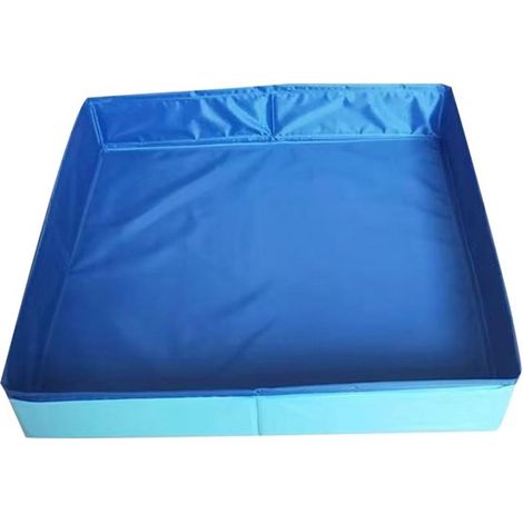 Faltbare Hundebadewanne – Katzenpool – Haustierkühlung – rutschfestes PVC – 50 x 50 cm – Blau (1/5)