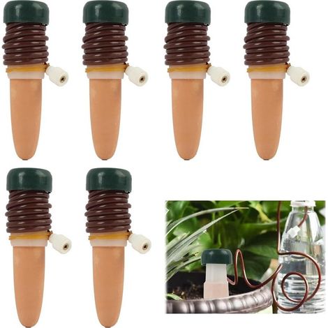 selbstbewässernde Pflanzschaleneinsätze mit Terrakotta-Stiften, automatisches Tropfbewässerungssystem mit langsamer Wasserabgabe für Zimmer- und Gartenpflanzen, zur Verwendung (1/5)