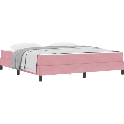 Cama tipo Box Spring con colchón Rosa 180 x 210 cm tela vidaXL