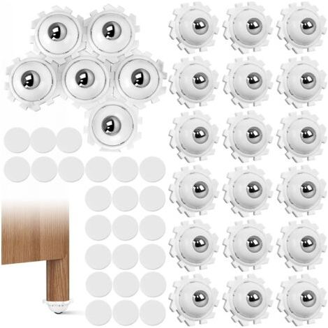 24 selbstklebende Mini-Lenkrollen, kleine Räder für Möbel, Kugellager für Küchenutensilien, Aufbewahrungsboxen und Mülleimer (1/5)