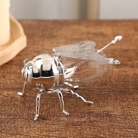 Sucrier classique européen en forme d'abeille, élégant sucrier doré avec cuillère, accessoire de cuisine de haute qualité (1/5)