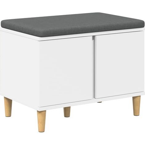 Flurbank Weiß 60 x 38 x 46 cm Holzwerkstoff und Stoff vidaXL