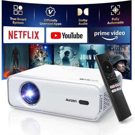 Eazze D1 Video Projector 4K Support Auto Focus/Keystone, Mini Portable Bluetooth WiFi Projector, 1080P Video Projector (1/5)