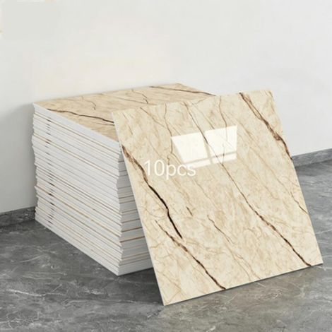 Un juego de 10 paneles de papel pintado autoadhesivos con estampado de mármol (no son azulejos reales, dimensiones: 30 x 30 x 0,2 cm). (1/5)