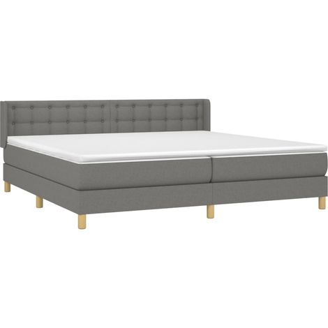 vidaXL Sommier à lattes de lit avec matelas Gris foncé 160x200cm Tissu (1/5)