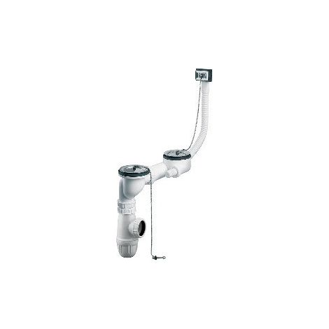 Abfluss und Spüleinsatz mit 2 gebohrten Becken, Durchmesser 60 mm, NF – Rousseau