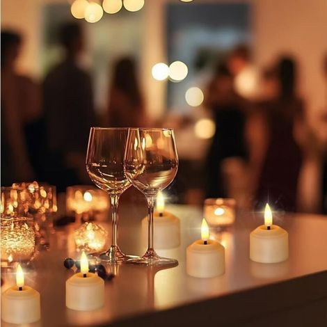 -6 Bougies LED Rechargeables Flamme Vacillante avec Télécommande et Minuterie, Bougies avec 1 Câbles de Charge USB à 6 Ports (1/4)