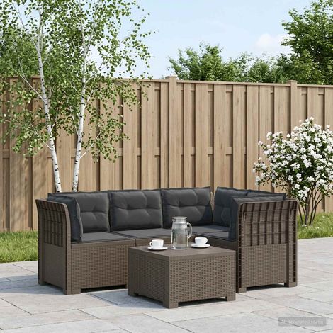 vidaXL Divano da Giardino 4 Posti con Cuscini Aspetto Rattan PP (1/5)