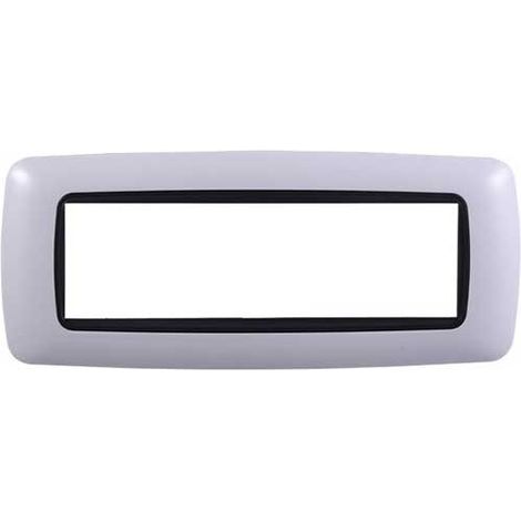 Placca Plastica Bombata ETTROIT Serie Space 7 Posti/Moduli 507 Compatibile Con Bticino Living, 14 Colori Disponibili (Bianco)