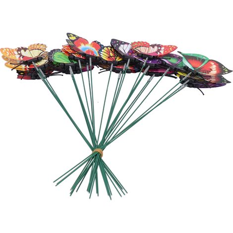 24 künstliche Schmetterlingsstecker für die Außendekoration, Garten, Balkon, Blumen (1/5)