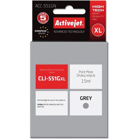 Encre Activejet ACC-551GN (remplacement pour Canon CLI-551G Supreme 15 ml gris) (1/2)