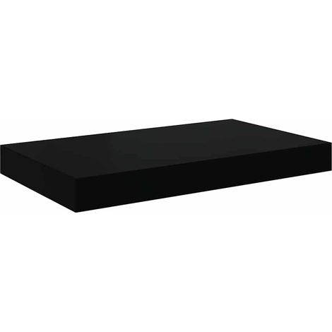 vidaXL Estante flotante de pared negro brillante MDF 40x23,5x3,8 cm (1/2)