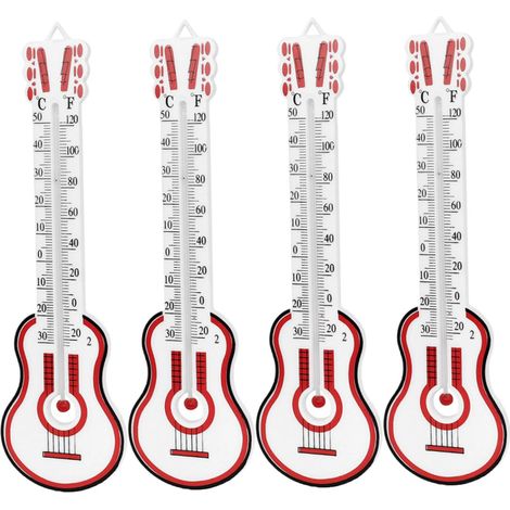4 Stück Kunstoff Raumthermometer mit Aufhängeöse für