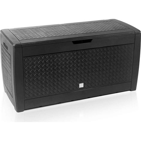 CASARIA® Gartenbox UV-beständig 310L Haltegriffe Rollen Terrasse Balkon Wohnzimmer Wintergarten Truhe Gartenbox Kissenbox 119x48cm Rattan oder Flecht-Optik Farbauswahl Flechtoptik - anthrazit