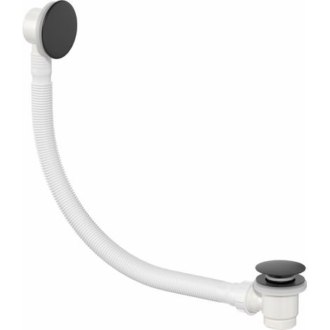 Bathroom Pop up Bath Tub Waste & Overflow Plug Black Standard Modern (1/2)