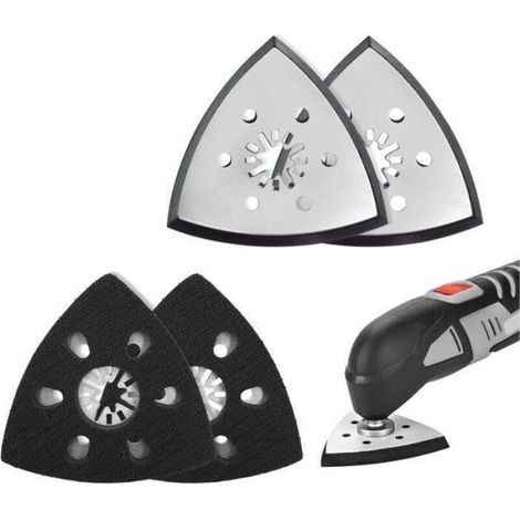 4 pièces patin ponceuse triangulaire, plateau ponceuse parkside, plateau ponceuse triangulaire, accessoire outil multifonctio (1/4)