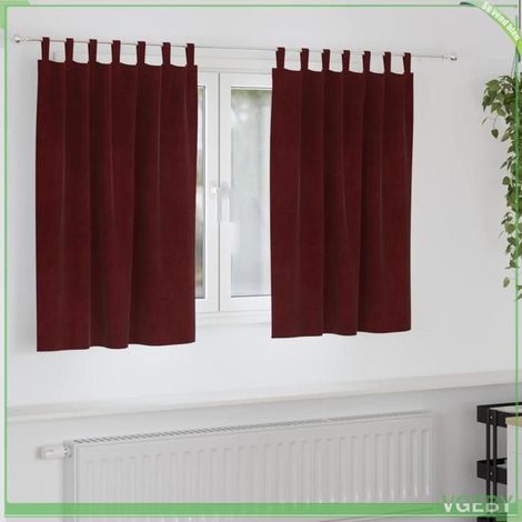 Rideau occultant - FAFEISY - 4107308 - Velours - 140 x 140 cm - Bordeaux (1/5)