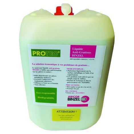 Liquide anti-grattons pour soudure – Application facile sur surfaces métalliques – Bidon de 10 L – 192FR010 – Abicor Binzel
