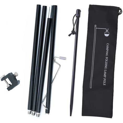Lampadaire Pliable - Support Pour Lampe À Clip Et Serre-Joint - Pour Camping Extérieur, Randonnée, Pêche Et Pique-Nique - 1 Pièce (1/5)