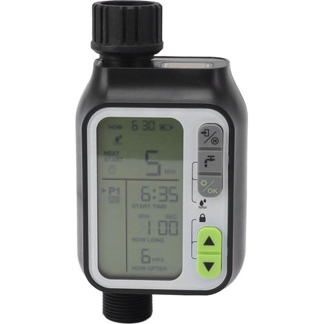 Bewässerungsuhr mit Regenverzögerung, manueller Bewässerung, automatischer Bewässerungssteuerung, programmierbarer Sprinkler-Timer für Schlauch (1/5)