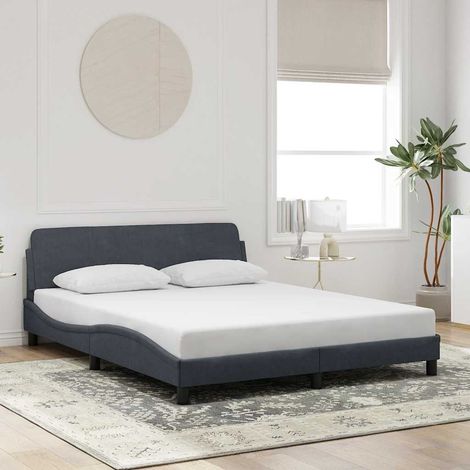 Bettgestell "Dover" Dunkelgrau 160x200 cm Samt