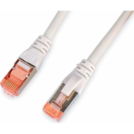 Digitus DK-1644-030 RJ45 Câble réseau, câble patch CAT 6 S/FTP 3.00 m gris sans halogène, torsadé par paire, avec cliquet d'encastrement, ignifug S136271 (1/4)