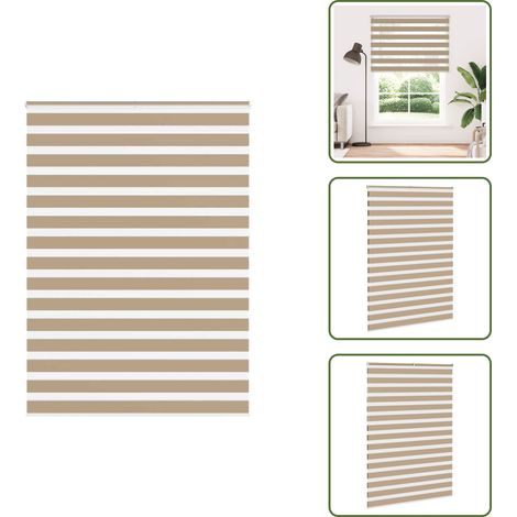 vidaXL Zebrarollo Sandbraun 160x230 cm Stoffbreite 155,9 cm Polyester (1/5)
