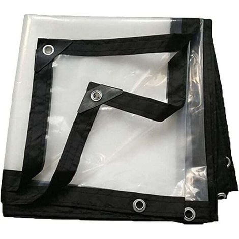 Bâche imperméable transparente pliable avec oeillets (1/3)
