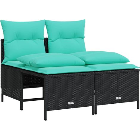 Maison Exclusive - Set Divani da Giardino 4 pz con Cuscini Nero in Polyrattan