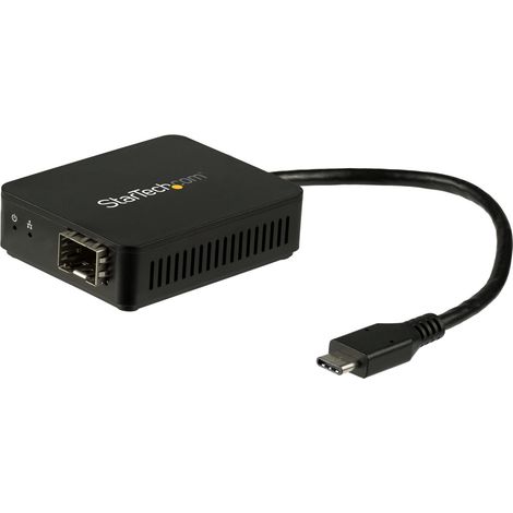 Fiber Optic Converter - USB C Open SFP StarTech.com Adaptateur réseau USB-C vers fibre optique Gigabit Ethernet avec SFP ouvert - Convertisseur USB-C vers fibre 1000Base-SX/LX - Adaptateur réseau - US