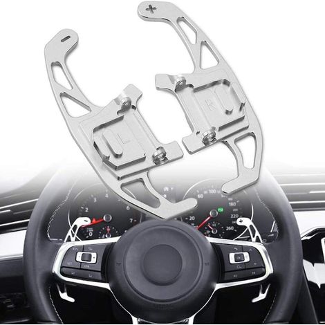 palettes De Changement De Vitesse Robustes En Aluminium (argent) Pour La Golf 7 R-line (modles 2015-2019), Golf 7 Gti (modles 2015-2019). (1/5)