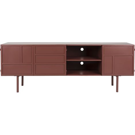Meuble TV, Buffet en métal rouge 105 cm, Design industriel Rouge en Metal, BOITE A DESIGN (1/5)