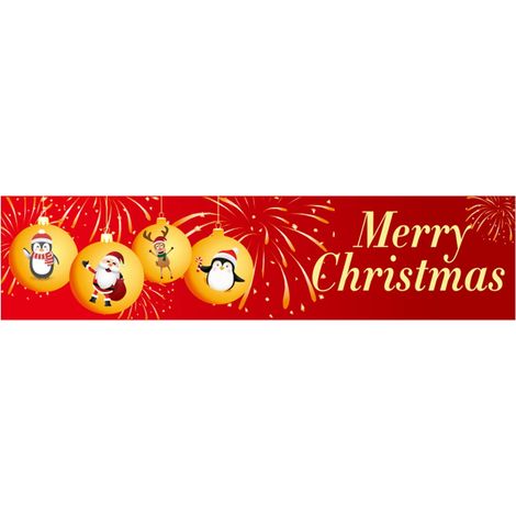 Bannière De Noël - Tissu Non Tissé - 300 x 50 Cm - Décoration Intérieure Et Extérieure - Pour Porte Mur Balcon - 1 Pièce
