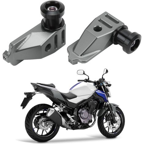 Modification moto : extension du bras oscillant arrière, bloc de réglage de la chaîne du bras oscillant arrière, Honda CBR500R 2013-2016 grise. (1/5)