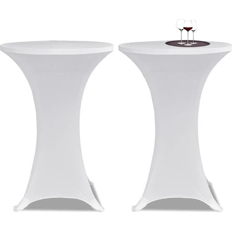 Maison Exclusive - Coperture Verticali per Tavolo 4 pz Ø80 cm Bianco Elastico (1/5)