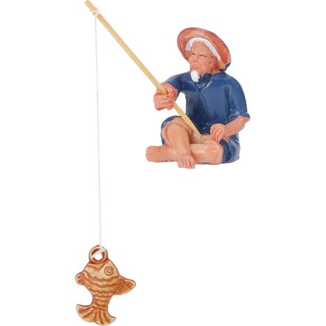Fontaine de bureau LED en résine avec bassin en forme de rocaille et de poisson, ornée d'une boule décorative pour la maison ou le bureau. Prise UE 220-240 V. (1/5)