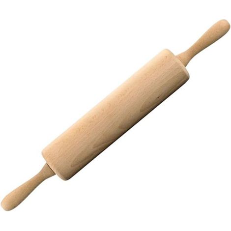 Ecleanfy - Rouleau à pâtisserie en bois, accessoire de cuisine, ustensile de pâtisserie, rouleau à pâtisserie, bois, métal, 44,5 x 6 x 6 cm (1/5)