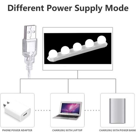 Nouvelle ampoule LED 5V style Hollywood USB pour miroirs de maquillage et coiffeuses (1/5)