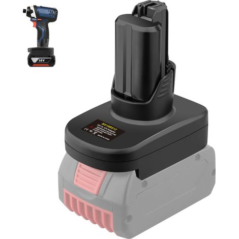 Adaptateur de batterie pour batterie 18 V GBA vers outils 12 V/10,8 V, convertit 18 V Li-ion en alimentation 12 V, pour perceuse/visseuse sans fil, pour série BAT411/420 (1/5)