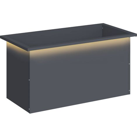 Jardinera para jardín con luces LED Antracita 40 x 80 x 40 cm vidaXL