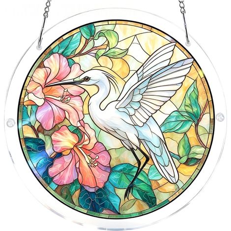 Attrape-soleil en acrylique, puzzle rond translucide, ornement de fenêtre, style F