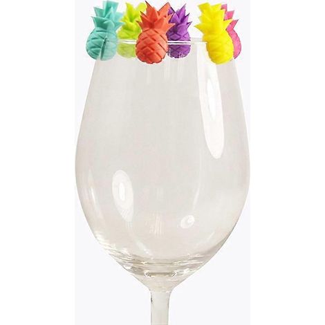 Marqueurs en verre en forme d'ananas, lot de 6, étiquettes en silicone (1/5)