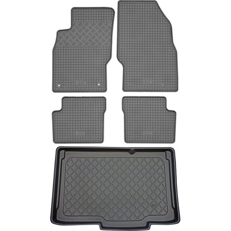 Set di tappetini in gomma per auto e tappetino per il bagagliaio per Opel Corsa D IV Hatchback (3/5 porte) dal 2006 al 11/2014.