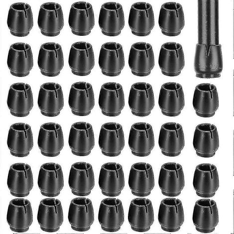 Embouts de pieds de chaise en silicone noir, pour pieds de chaise ronds de 37 à 42 mm de diamètre, lot de 40. (1/4)