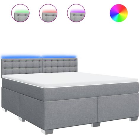 Maison Exclusive - Giroletto a Molle con Materasso Grigio Chiaro180x200 cm Tessuto (1/5)