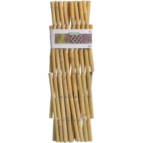 Treillis extensible en bambou 45 x 180 cm – Adaptable pour palissage plantes grimpantes – Décoration murale jardin – Nature