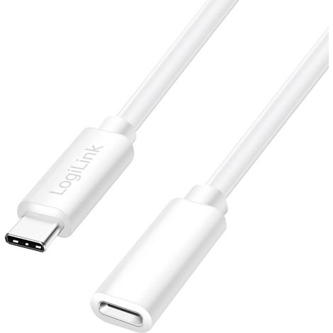 LogiLink Câble USB-C USB 2.0 USB-C® mâle, USB-C® femelle 3.00 m blanc CU0222