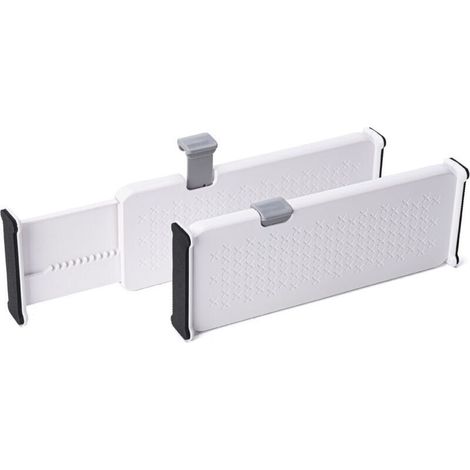 Ensemble de 5 séparateurs de tiroir en plastique, hauteur 10 cm, organisateurs de tiroir réglables de 28 à 43 cm pour vêtements, séparateurs de commode extensibles pour une organisation et un rangemen (1/4)