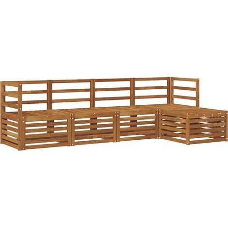Conjunto de sofás de exterior 5 pcs Natural vidaXL (1/5)