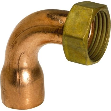 Coude 2 pièces 5002GCU douille cuivre Ø14 - mâle à visser 3/8" fer-cuivre - THERMADOR 5002GC1412